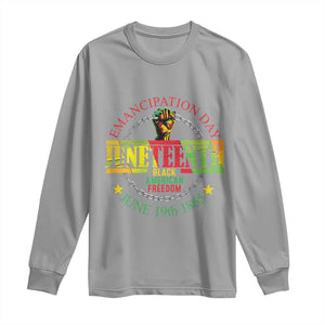 Juneteenth 1865 Long Sleeve Shirt Emancipation Day Black American Freedom Melanin Pride TS09 Sport Gray Print Your Wear