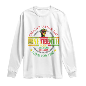 Juneteenth 1865 Long Sleeve Shirt Emancipation Day Black American Freedom Melanin Pride TS09 White Print Your Wear