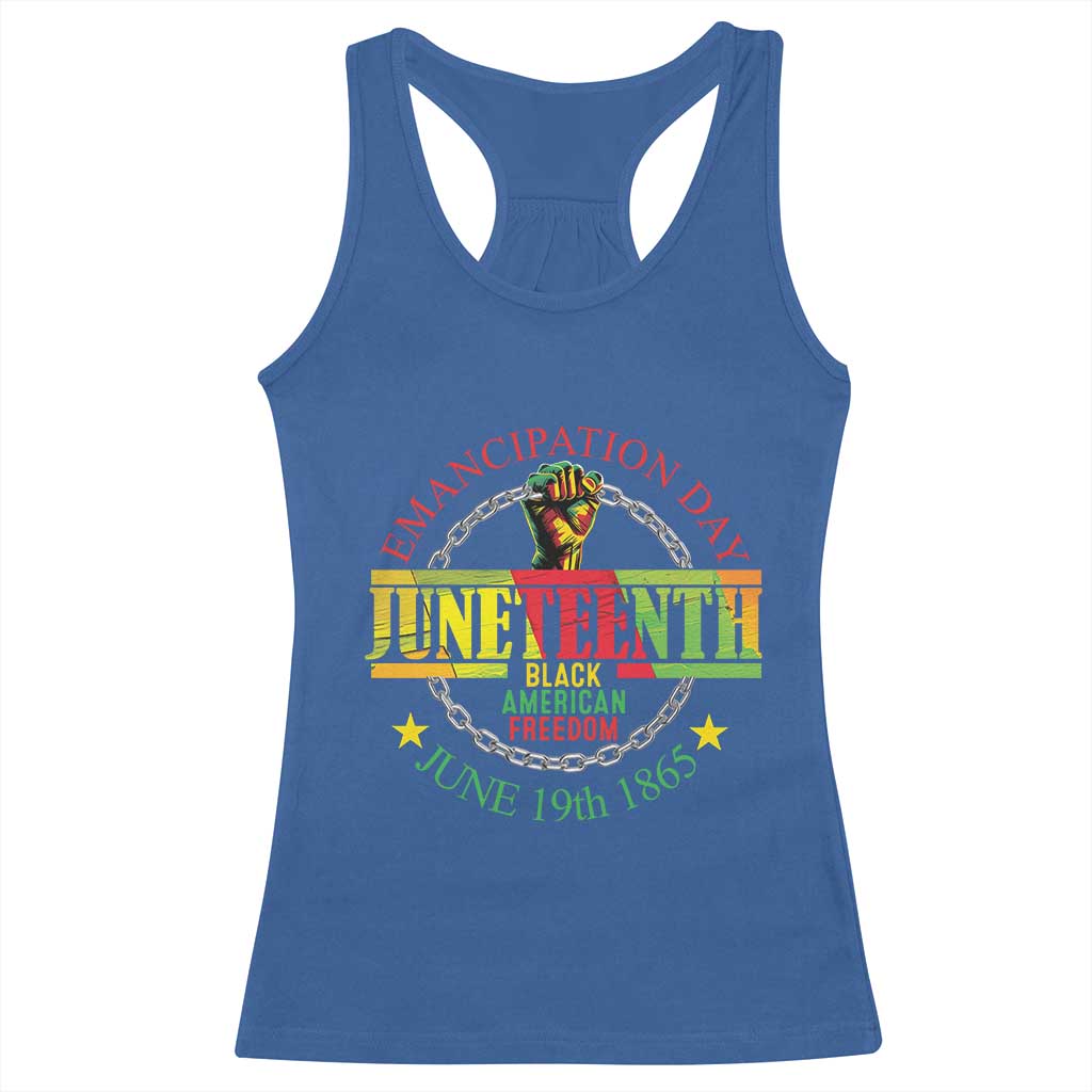 Juneteenth 1865 Racerback Tank Top Emancipation Day Black American Freedom Melanin Pride TS09 Royal Blue Print Your Wear