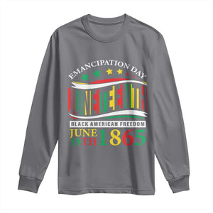 Juneteenth 1865 Long Sleeve Shirt Emancipation Day Black American Freedom Black Pride TS09 Charcoal Print Your Wear