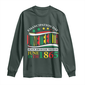 Juneteenth 1865 Long Sleeve Shirt Emancipation Day Black American Freedom Black Pride TS09 Dark Forest Green Print Your Wear