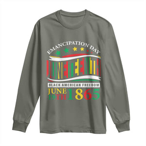 Juneteenth 1865 Long Sleeve Shirt Emancipation Day Black American Freedom Black Pride TS09 Military Green Print Your Wear