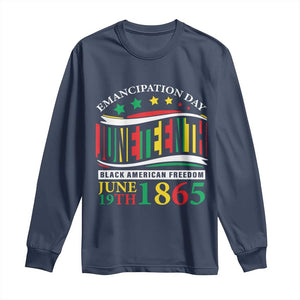 Juneteenth 1865 Long Sleeve Shirt Emancipation Day Black American Freedom Black Pride TS09 Navy Print Your Wear