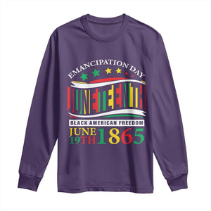 Juneteenth 1865 Long Sleeve Shirt Emancipation Day Black American Freedom Black Pride TS09 Purple Print Your Wear