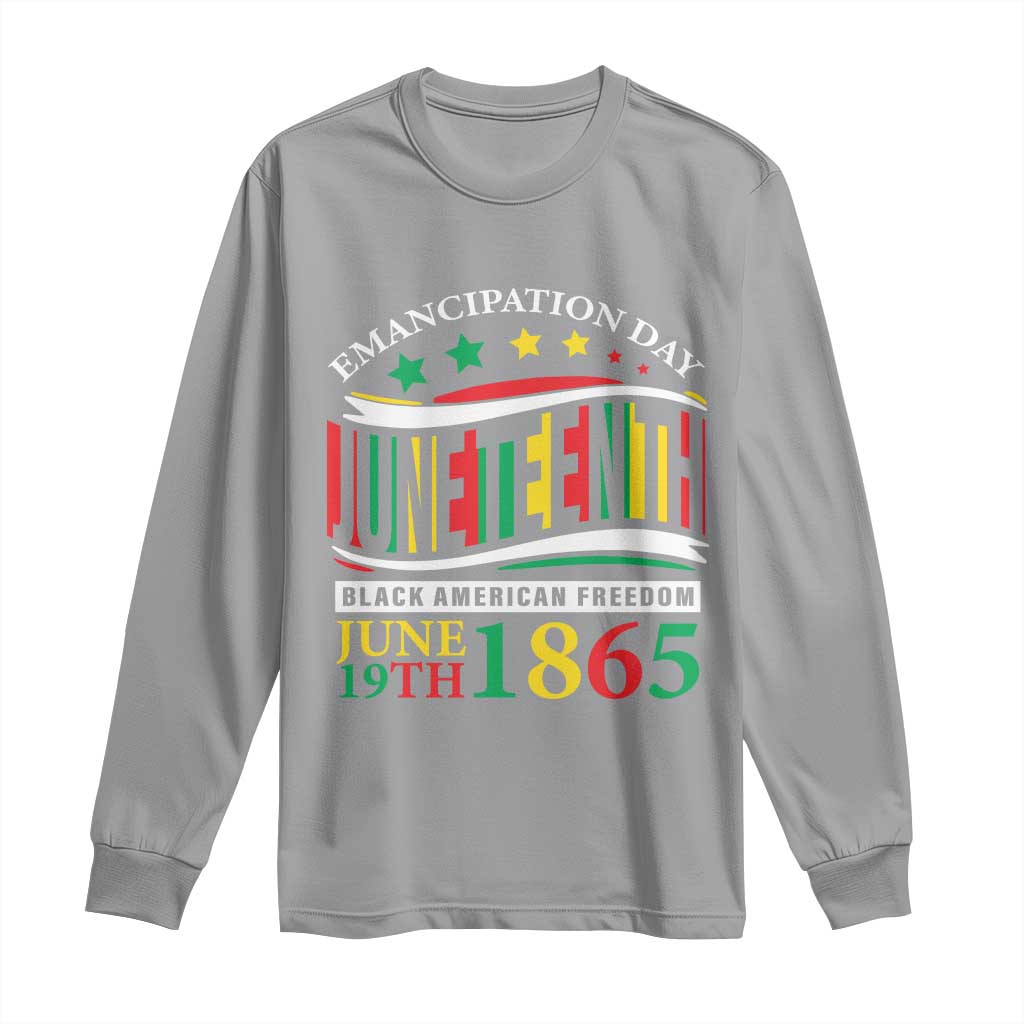 Juneteenth 1865 Long Sleeve Shirt Emancipation Day Black American Freedom Black Pride TS09 Sport Gray Print Your Wear
