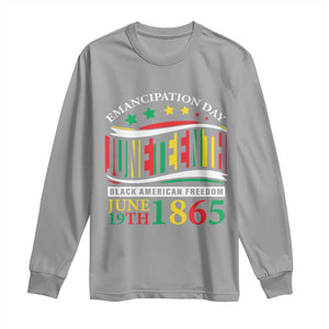 Juneteenth 1865 Long Sleeve Shirt Emancipation Day Black American Freedom Black Pride TS09 Sport Gray Print Your Wear