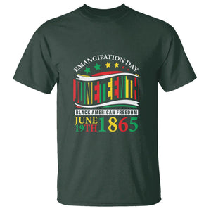 Juneteenth T Shirt Emancipation Day Black American Freedom June 19th 1865 TS09 Dark Forest Green Print Your Wear