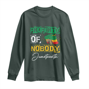 Property Of Nobody Melanin Black Freedom Long Sleeve Shirt TS09 Dark Forest Green Print Your Wear