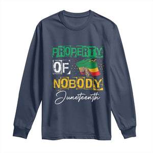 Property Of Nobody Melanin Black Freedom Long Sleeve Shirt TS09 Navy Print Your Wear