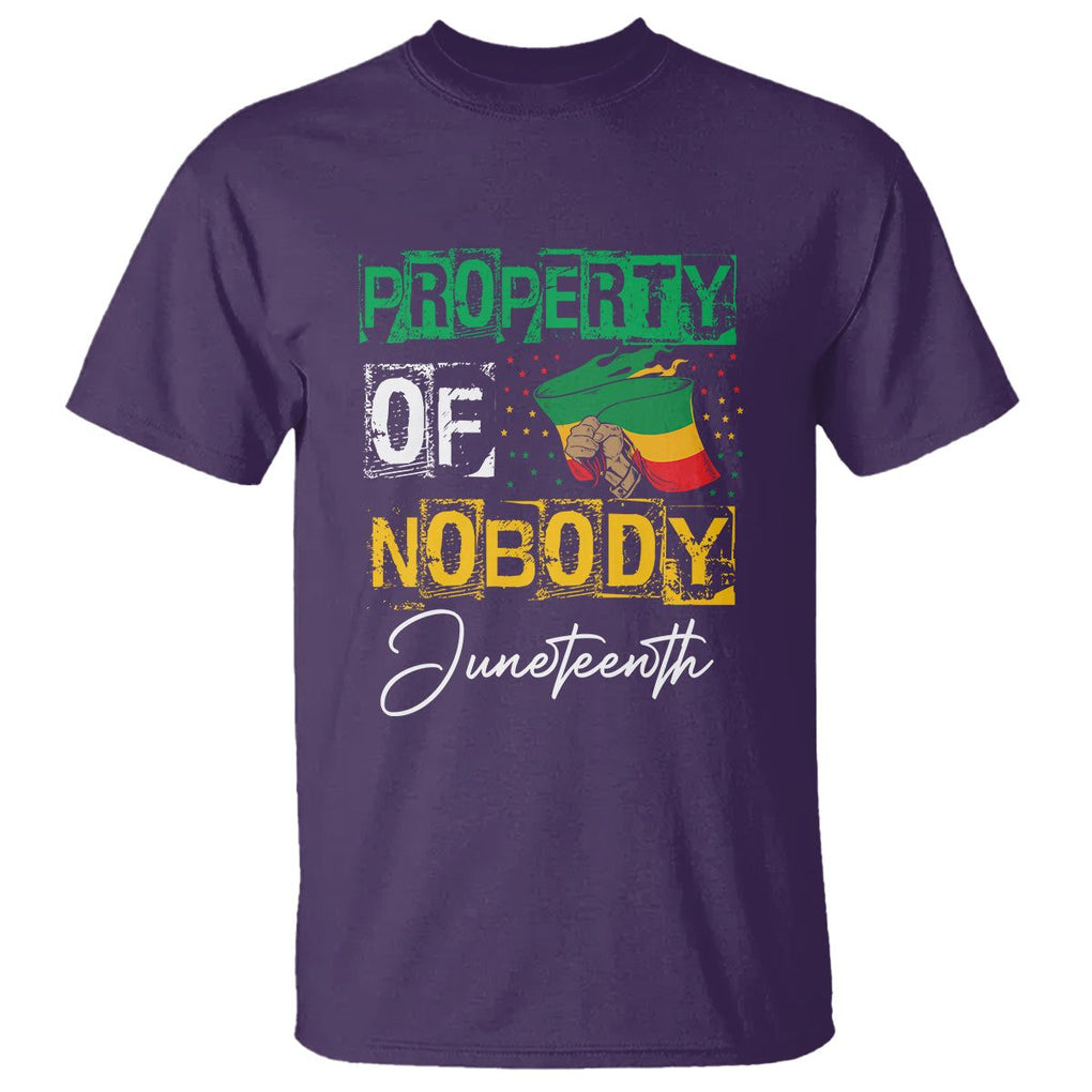 Juneteenth T Shirt Property Of Nobody Melanin Black Freedom TS09 Purple Print Your Wear