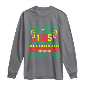 Juneteenth Long Sleeve Shirt Celebrating Black Freedom 1865 TS09 Charcoal Print Your Wear