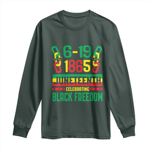 Juneteenth Long Sleeve Shirt Celebrating Black Freedom 1865 TS09 Dark Forest Green Print Your Wear