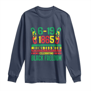 Juneteenth Long Sleeve Shirt Celebrating Black Freedom 1865 TS09 Navy Print Your Wear