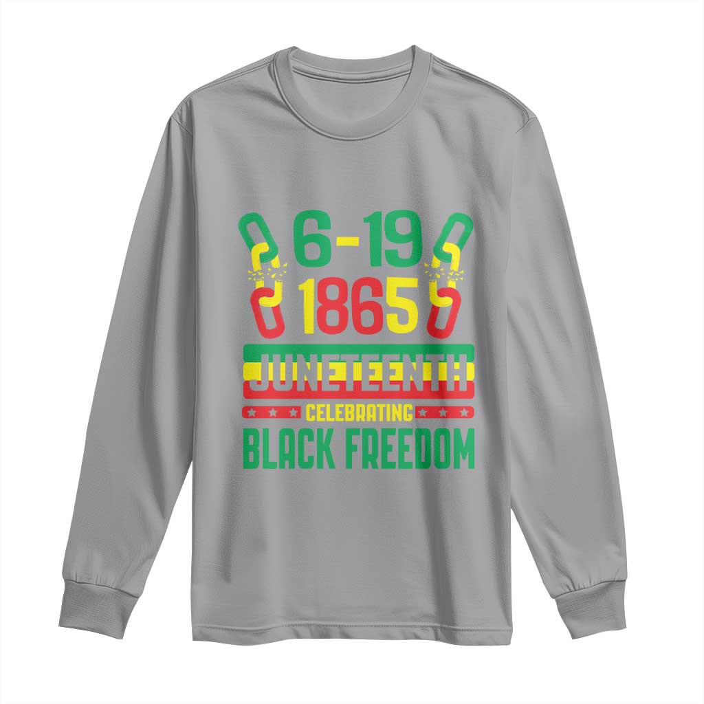 Juneteenth Long Sleeve Shirt Celebrating Black Freedom 1865 TS09 Sport Gray Print Your Wear