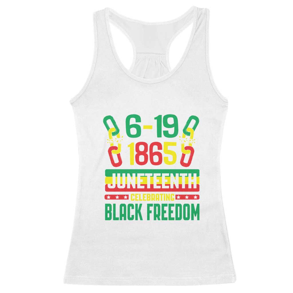 Juneteenth Racerback Tank Top Celebrating Black Freedom 1865 TS09 White Print Your Wear