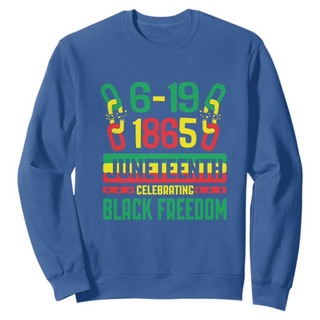 Juneteenth Celebrating Black Freedom 1865 African American Sweatshirt TS09 Royal Blue Print Your Wear
