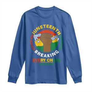 Black Freedom Juneteenth Long Sleeve Shirt Breaking Every Chain Since 1865 TS09 Royal Blue Print Your Wear