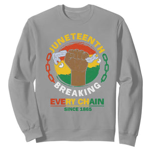 Juneteenth Sweatshirt Breaking Every Chain Since 1865 TS09 Sport Gray Print Your Wear