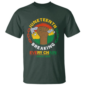 Juneteenth T Shirt Breaking Every Chain Since 1865 TS09 Dark Forest Green Print Your Wear