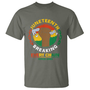 Juneteenth T Shirt Breaking Every Chain Since 1865 TS09 Military Green Print Your Wear