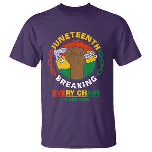 Juneteenth T Shirt Breaking Every Chain Since 1865 TS09 Purple Print Your Wear