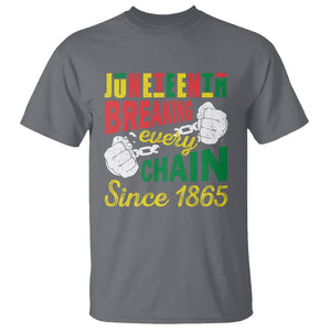 Juneteenth T Shirt Breaking Every Chain Since 1866 TS09 Charcoal Print Your Wear