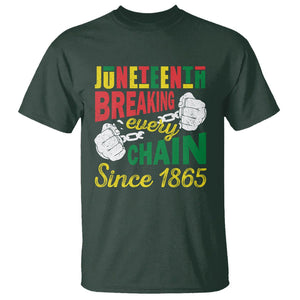 Juneteenth T Shirt Breaking Every Chain Since 1866 TS09 Dark Forest Green Print Your Wear