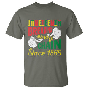 Juneteenth T Shirt Breaking Every Chain Since 1866 TS09 Military Green Print Your Wear