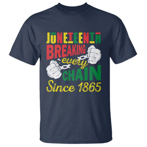 Juneteenth T Shirt Breaking Every Chain Since 1866 TS09 Navy Print Your Wear