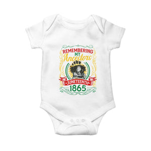 Black Women Pride Juneteenth Baby Onesie Remembering My Ancestors Melanin TS09 White Print Your Wear