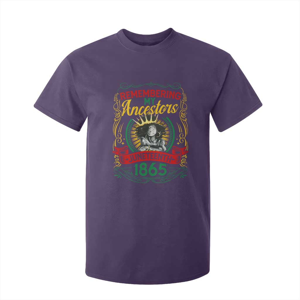 Black Women Pride Juneteenth T Shirt For Kid Remembering My Ancestors Melanin TS09 Purple Print Your Wear