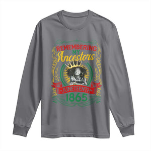 Black Women Pride Juneteenth Long Sleeve Shirt Remembering My Ancestors Melanin TS09 Charcoal Print Your Wear