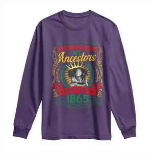 Black Women Pride Juneteenth Long Sleeve Shirt Remembering My Ancestors Melanin TS09 Purple Print Your Wear