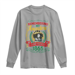 Black Women Pride Juneteenth Long Sleeve Shirt Remembering My Ancestors Melanin TS09 Sport Gray Print Your Wear