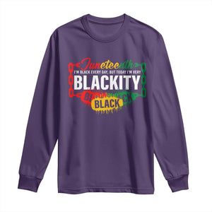 Black Pride Juneteenth Long Sleeve Shirt I'm Black Everyday But Today I'm Blackity Pride TS09 Purple Print Your Wear