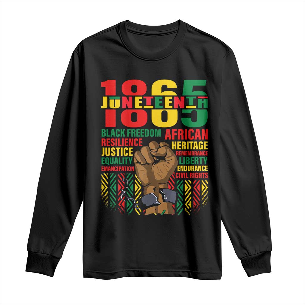 Juneteenth 1865 Long Sleeve Shirt Black Freedom African Resilience Remembrance TS09 Black Print Your Wear