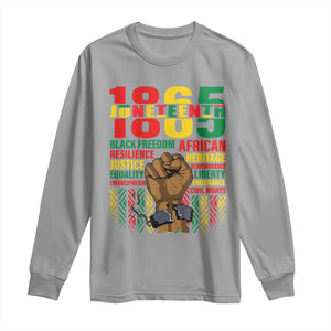 Juneteenth 1865 Long Sleeve Shirt Black Freedom African Resilience Remembrance TS09 Sport Gray Print Your Wear