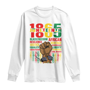 Juneteenth 1865 Long Sleeve Shirt Black Freedom African Resilience Remembrance TS09 White Print Your Wear