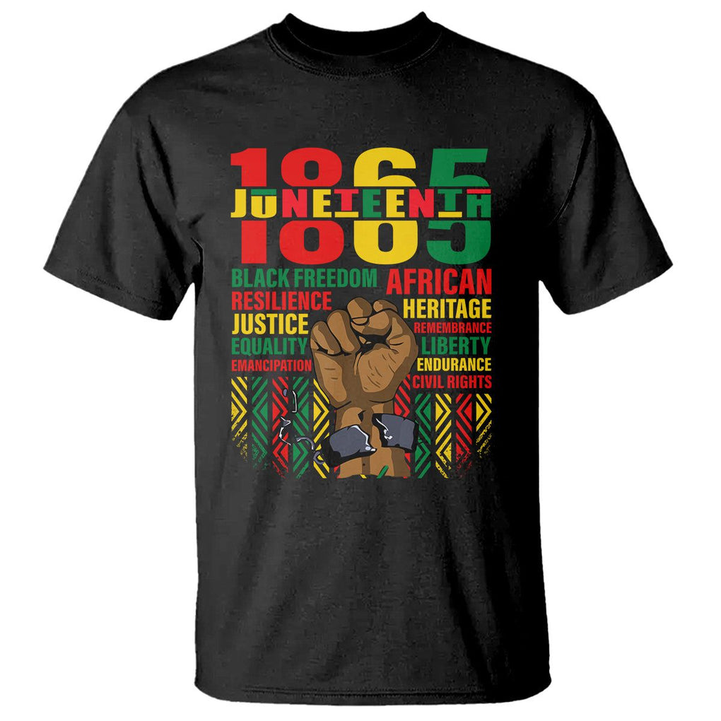 Juneteenth T Shirt 1865 Black Freedom African Resilience Remembrance TS09 Black Print Your Wear