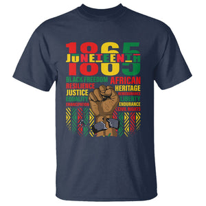 Juneteenth T Shirt 1865 Black Freedom African Resilience Remembrance TS09 Navy Print Your Wear