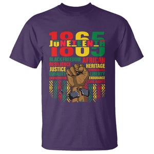 Juneteenth T Shirt 1865 Black Freedom African Resilience Remembrance TS09 Purple Print Your Wear