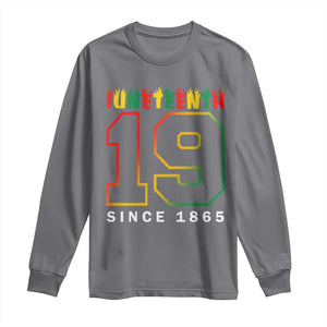 Melanin Black Freedom Juneteenth 1865 Long Sleeve Shirt TS09 Charcoal Print Your Wear