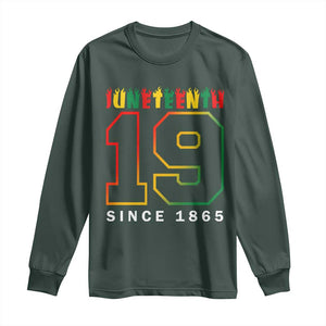 Melanin Black Freedom Juneteenth 1865 Long Sleeve Shirt TS09 Dark Forest Green Print Your Wear