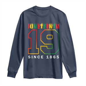 Melanin Black Freedom Juneteenth 1865 Long Sleeve Shirt TS09 Navy Print Your Wear