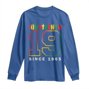 Melanin Black Freedom Juneteenth 1865 Long Sleeve Shirt TS09 Royal Blue Print Your Wear