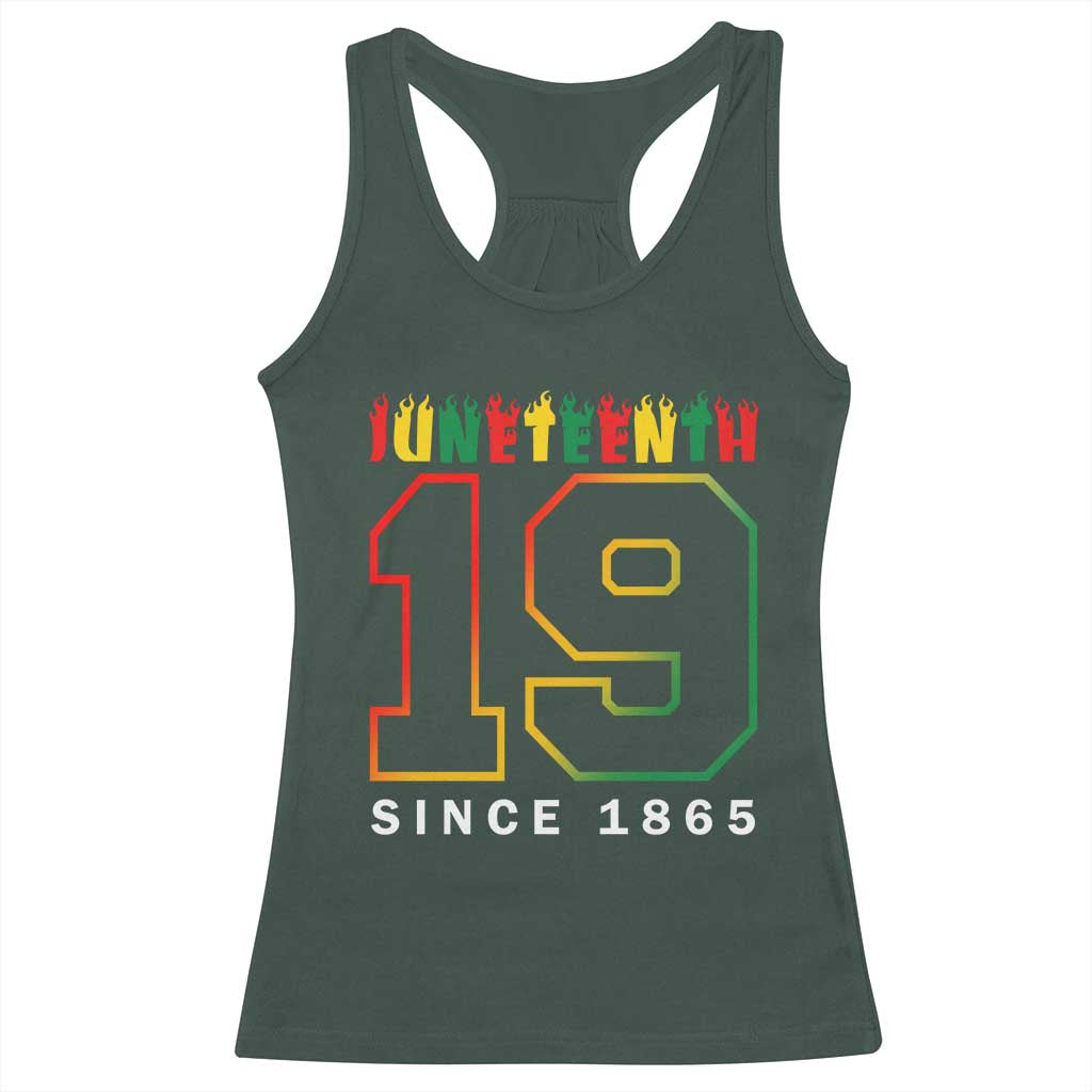 Melanin Black Freedom Juneteenth 1865 Racerback Tank Top TS09 Dark Forest Green Print Your Wear