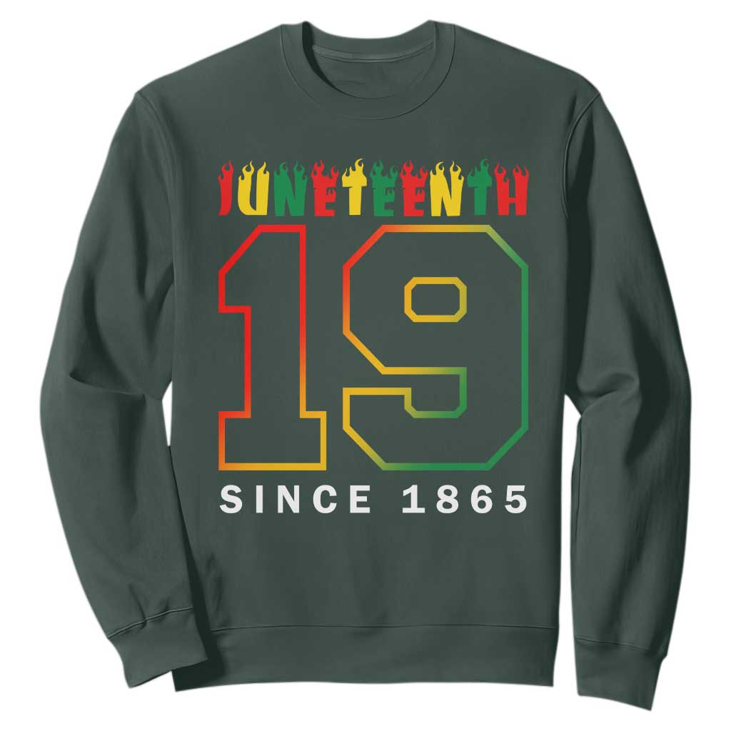Juneteenth Sweatshirt 19th 1865 Melanin Black Freedom TS09 Dark Forest Green Print Your Wear