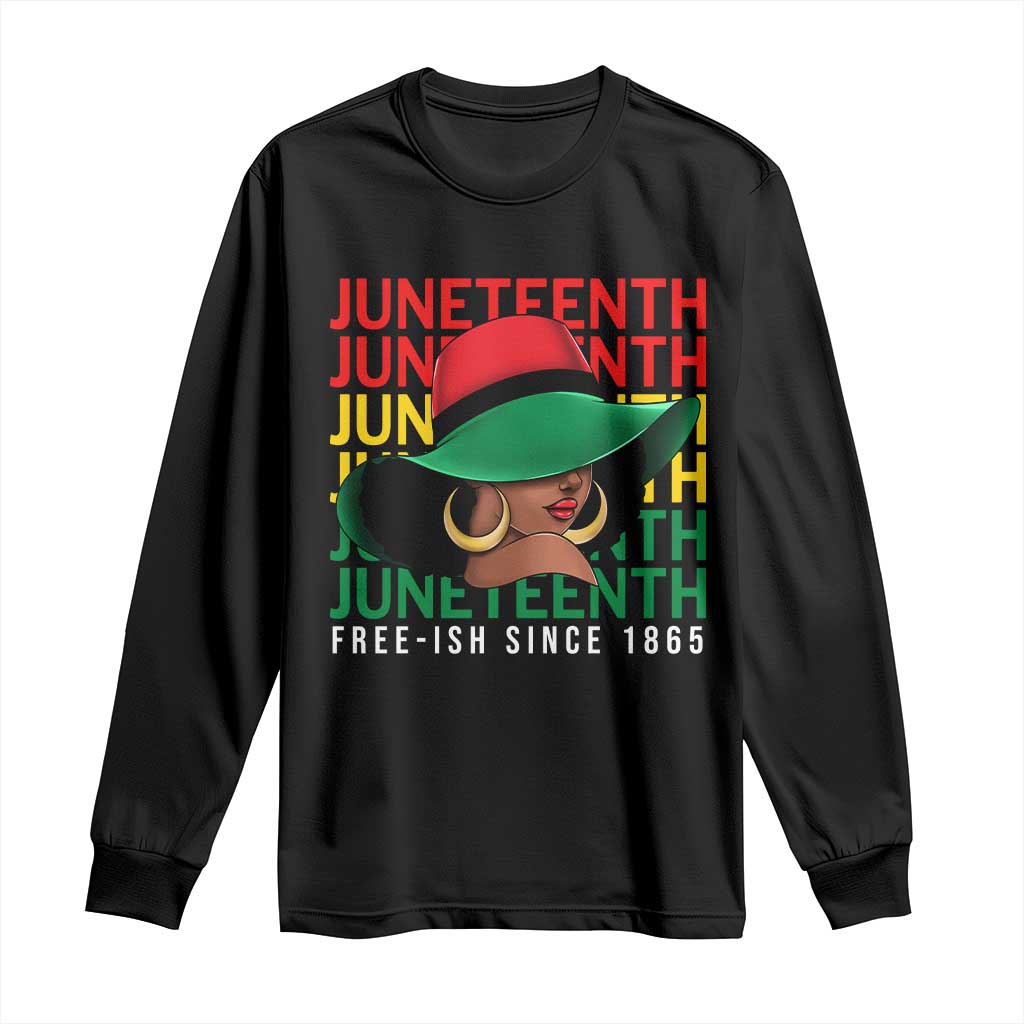 Juneteenth Long Sleeve Shirt Freeish Since 1865 Black Women Pride Melanin TS09 Black Print Your Wear