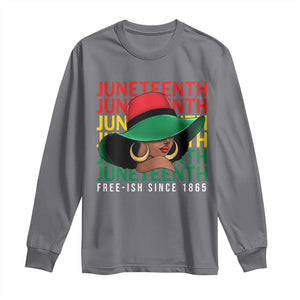 Juneteenth Long Sleeve Shirt Freeish Since 1865 Black Women Pride Melanin TS09 Charcoal Print Your Wear