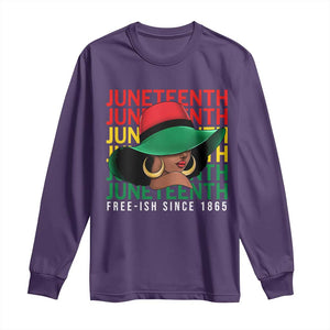 Juneteenth Long Sleeve Shirt Freeish Since 1865 Black Women Pride Melanin TS09 Purple Print Your Wear